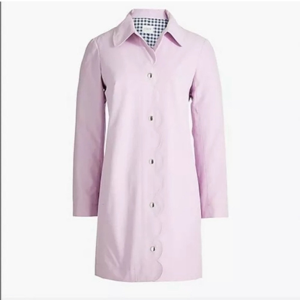 J. Crew Lilac Scallop-Hem Rain Coat